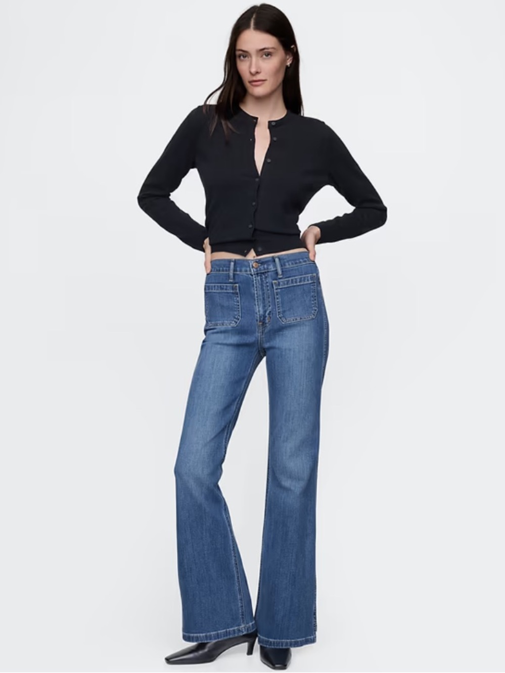 GAP - 70s Flare High-Rise Jeans - New Medium Indigo